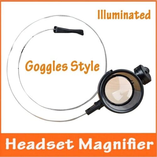 15x Magnifying Goggles Style Illuminated Clock Hands Free Headset Models Maintenance Identification Portable Magnifier with Lamp