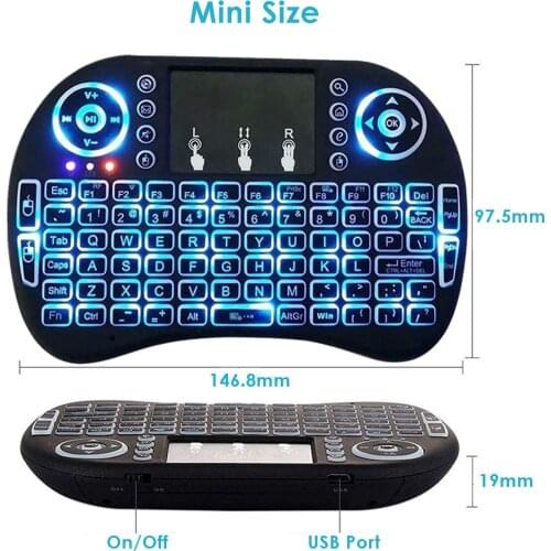 2.4G Mini Wireless Backlit Gaming Keyboard Touch Pad Handheld Portable Design Suitable for Laptop Desktop Android TV Box