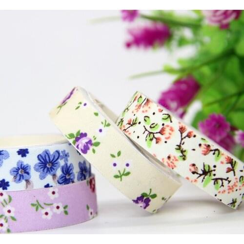5pcs Floral Star Lattice Cloth Tape DIY Ribbons Sticker Wedding Birthday Festival Decoration Home Decor Wrapping Gift