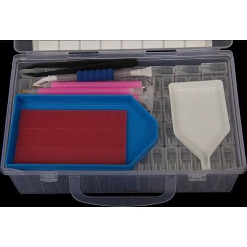 72/35 Girds Diamond Painting Accessories Container Box DIY Diamant Embroidery Mosaic Tools Bead Transparent Plastic Drill box