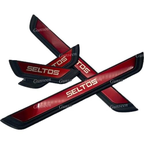 Car Accessories For Kia Seltos 2020 2021 2019 Door Sill Scuff Plate Protector Cover Stainless Steel Pedal Styling Sticker Trim