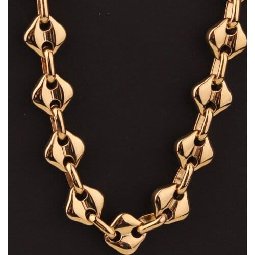 7"-40" Length 10mm Width Top Quality Stainless Steel Necklace MENS Boys Chain Necklace Gold Tone Fashion Men Jewelry