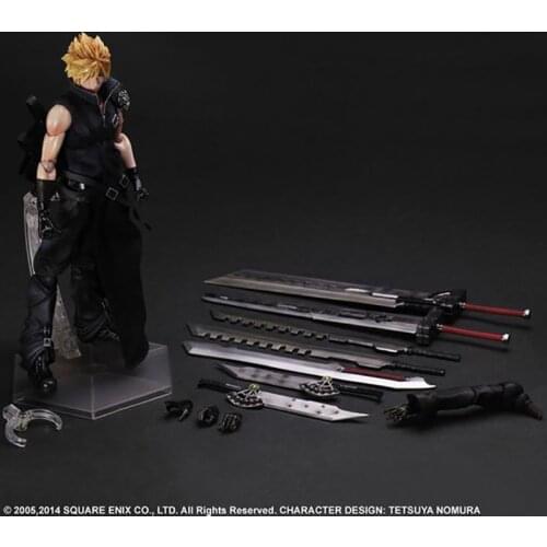 28cm Play Arts Kai Final Fantasy Cloud Strife Action Figure Model Toys Doll Gift