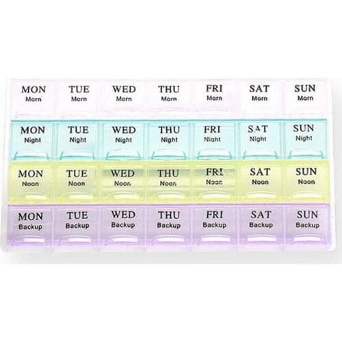 Monthly 28 Slot Mini Pill Box Storage Box Tablet Computer Rack Weekly Medicine Container Storage Box Travel Pill Box Storage Box