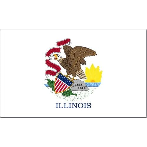 Illinois State Flag 3x5FT banner 100D 150X90CM Polyester brass grommets custom flag