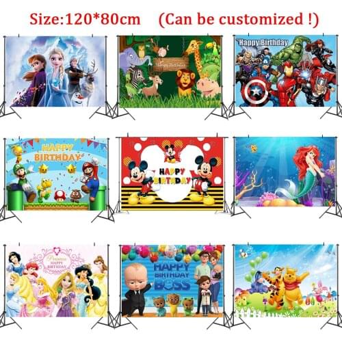 Girl birthday party backdrops Frozen2 Princess theme party blackground Backdrop For Photo Studio Boys Birthday baby party decor