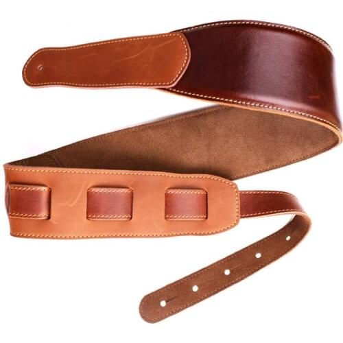 Guitar Accessories Thick Genuine Leather Electric B Guitar Strap Adjustable Acoustic Folk Clical Guitar Belt Strap