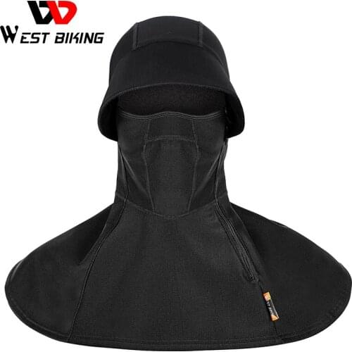 WEST BIKING Winter Big Brim Headgear Motorcycle Cycling Balaclava Hood Warm Fleece Windproof Ski Fishing Women Men Bike Hat Cap