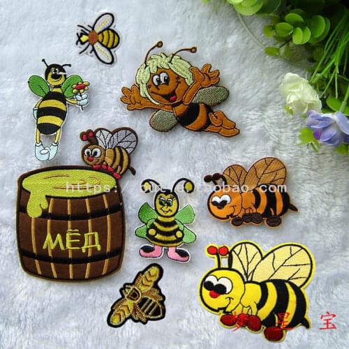 Adhesive cloth stickers B403 cartoon bee clothing patch down jacket fill holes clothing decoration shoes and hats accessories