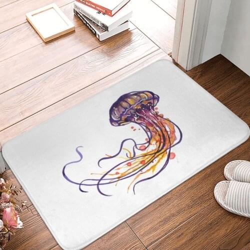 Jellyfish Watercolor Doormat Carpet Mat Rug Polyester Non-Slip Floor Decor Bath Bathroom Kitchen Bedroom 40*60