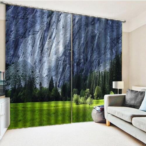 Beautiful Photo Fashion Customized 3D Curtains green forest curtains Decoration curtains