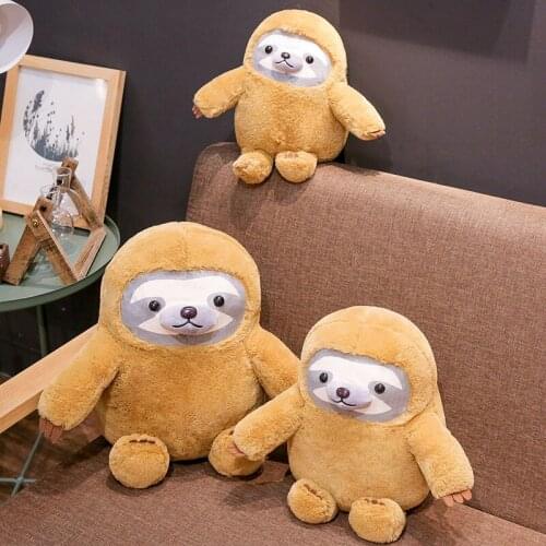 Kawaii Backpack Plush Toy New Popular Sloth Stuffed Animal Cute Hug Bear Pillow Creative Doll Valentines Day Gifts For Kid Girls