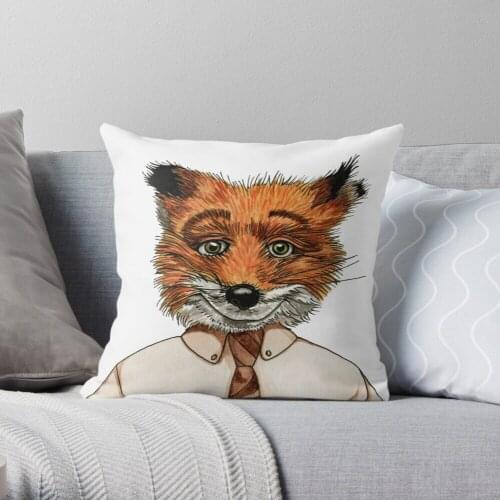 Mr. Fox Throw Pillow Cushion Cover Polyester throw pillows case on sofa home living room car seat decor 45x45cm