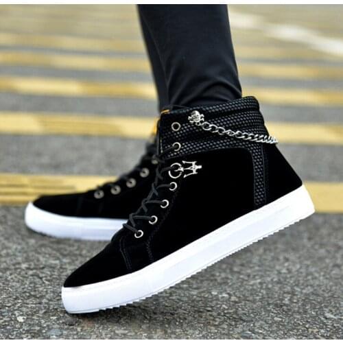 Winter mens snow boots high top canvas casual shoes casual Martens with velvet boots