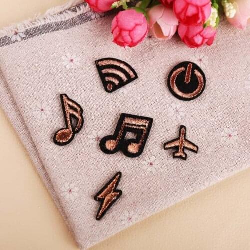 50pcs/lot Note Embroidery Patches Letters Clothing Decoration Accessories Diy Iron Heat Transfer Applique Patches for Clothing
