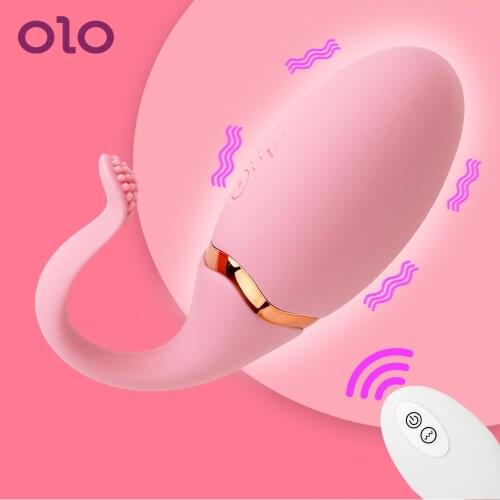 OLO Fish Tail Jump Egg Vibrator Clitoris Stimulate Wireless Remote Control USB Charging Vibrating Egg Sex Toys for Women