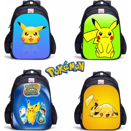 Genuine Pokemon Backpack Pikachu Charizard Cartoon Print Large-capacity Waterproof School Bag for Teenager Xmas Gift Cartable
