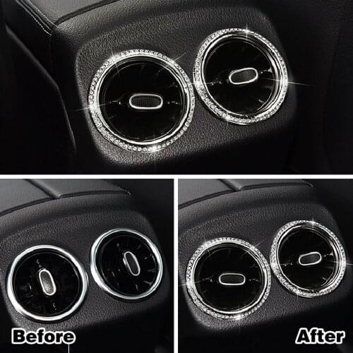 For Mercedes Benz GLB Class GLB220 GLB250 2020 2021 Armrest Box Rear Air Conditioner AC Vent Crystal Trim Ring