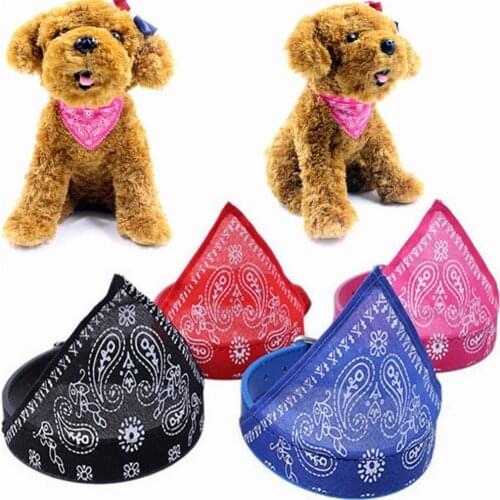 Adjustable Dog Bandana Leather Printed Soft Collar For Dog Pet Supplies Cat Dog Scarf Collar For Chihuahua Puppy Pet Neckerchief