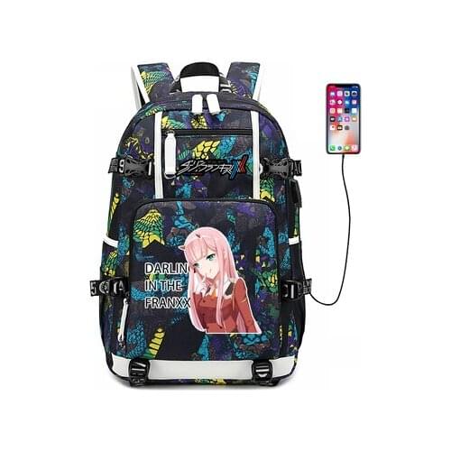 New DARLING in the FRANXX Backpack Printing laptop bag Men Travel bags Oxford student schoolbag outdoor