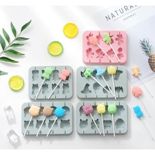 Silicone Cartoon Cute Animal Lollipop Egg Ice Cream Mold Chocolate Baking Mold