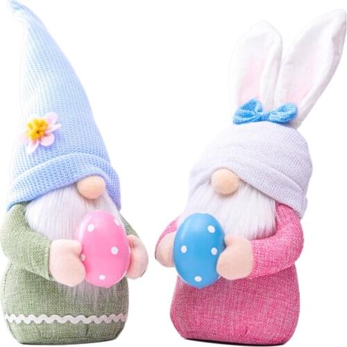 Cute Easter Eggs Bunny Gnome Plush Faceless Doll Desktop Ornaments Spring Easter Dwarf Doll Gift Easter Decoration For Home
