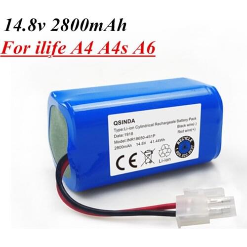 14.8V 2800Mah Replacement Battery For Chuwi ilife A4 A4s A6 V7 robotic vacuum cleaner accessories parts