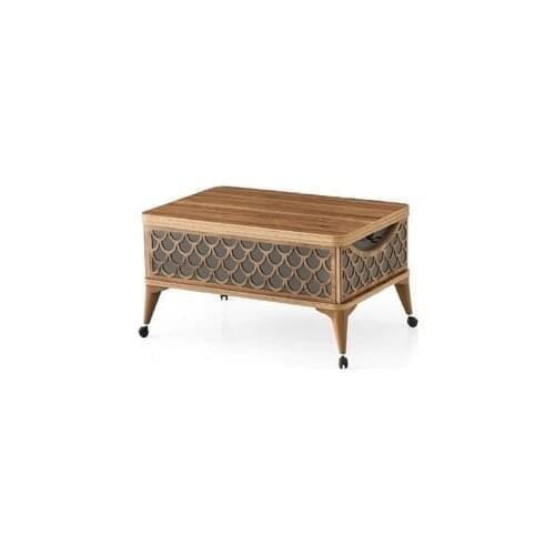 Modern lux LAND_17 Double Drawers Wheel Smart Coffee table coffe table
