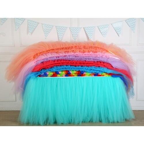 Wedding Attendance Table Dresses Birthday Party Tablecloths Cake Dessert Table Dress Yarn Tablecloths Party Decoration Supplies