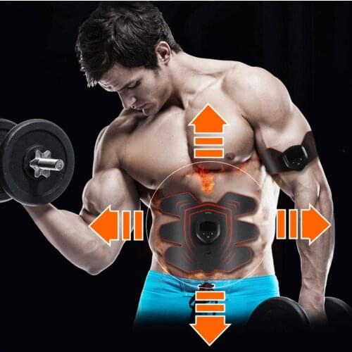 Muscle Electro Stimulator EMS Abdominal Muscle Toner Abs Trainer with LCD Display USB Rechargeable Fitness Training