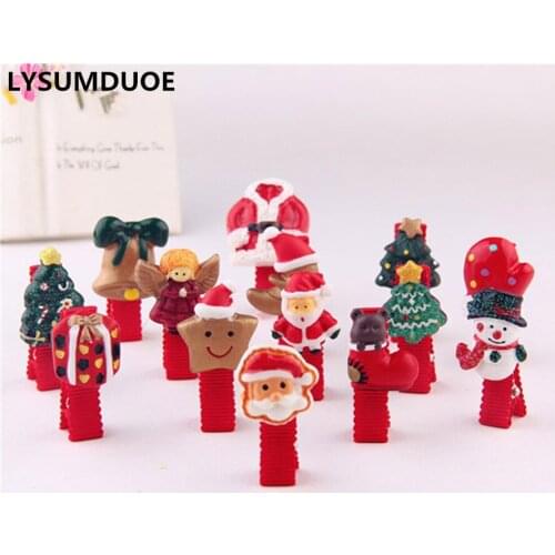 Korean Fashion Girls Hair Accessories 4Pcs/Lot Xmas Hairclip Cute Headdress Santa Claus Hair Clip Solid Animal Print Barrette