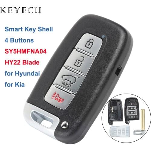 Keyecu Replacement 4 Buttons for Hyundai Azera Elantra Equus for Kia Optima Remote Key Shell Case SY5HMFNA04