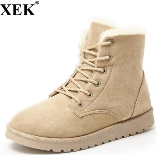 XEK Large Size Explosions Snow Boots Cross-border Womens Boots Winter Womens Shoes Warm Cotton Shoes shoes Boots Wyq223
