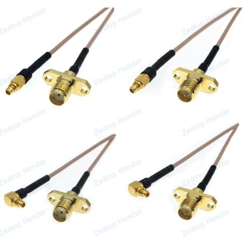 1Pcs MMCX Angle / Striaght Male to SMA / RP-SMA Female with 2 Hole Flange Linear Antenna RG178 Cable 10cm 15cm 20cm 30cm 50cm