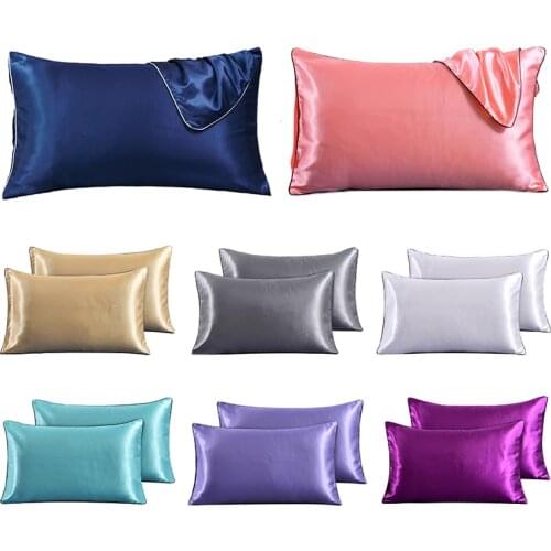 2pcs Stain Polyester Pillow Case Soft Standard Pillow Cover Pillowcase Cover Rectangle Envelope Pillowcase Without Zipper