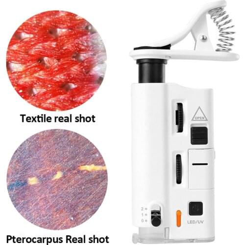 60-100X Adjustable Microscope Universal Portable Mobile Clip-type Cellphone Microscope Cell Phone Magnifier Camera With LED Lamp