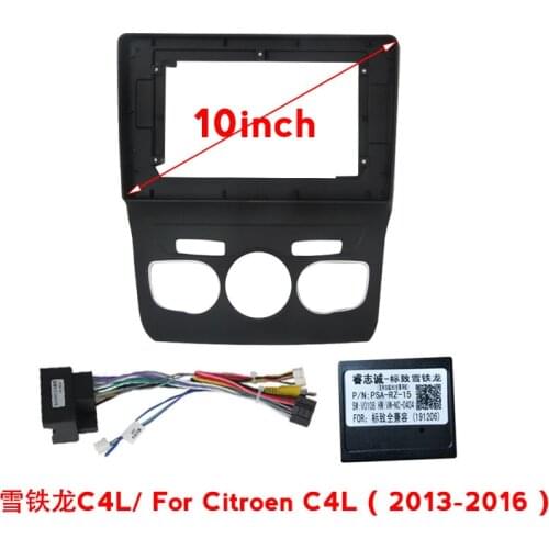 9inch front plastic housing for Citroen C4L 2013-2016 car radio front plastic frame with full set cables plugs