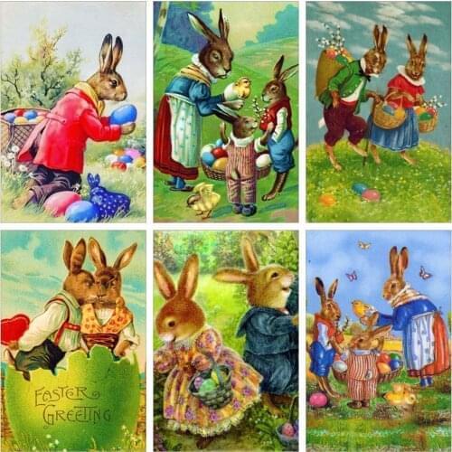 DIY 5D Diamond Painting Diamond Rabbit Art Embroidery Animal Cross stitch Kit Drill Diamond Embroidery Mosaic Art