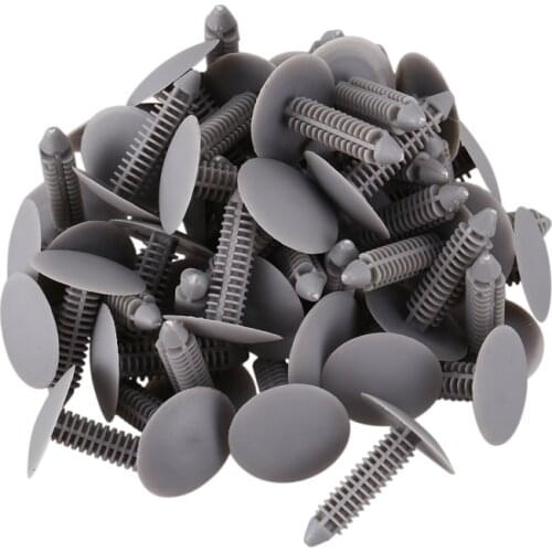 AU42 -50 Pcs Gray Plastic Rivet Clips 8mm x 25mm x 31mm