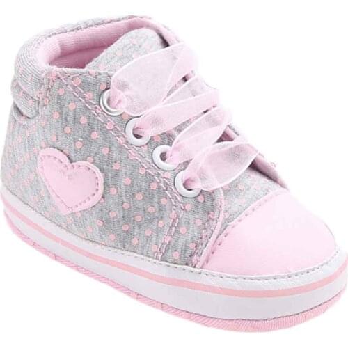 25# Baby Sandals Canvas Shoe Heart Shape Shoes Sneaker Anti-slip Soft Sole Toddler Shoes For Newborns Baby Girl Little Shoes