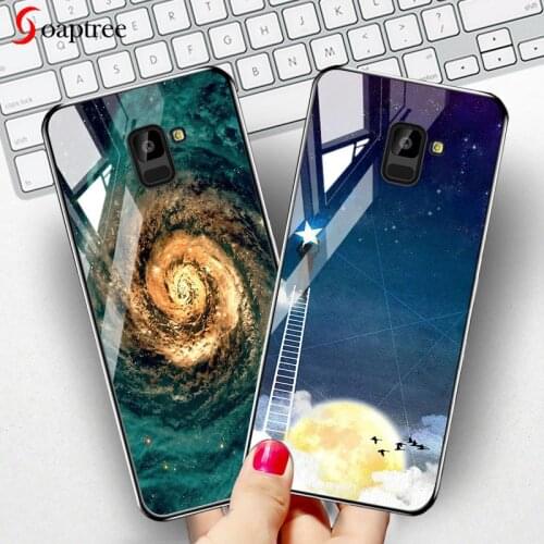 Soaptree Tempered Glass Case For Samsung Galaxy A8 A6 Plus 2018 J6 Cases for Samsung A8 A6 Plus A71 A51 A70 A12 A21S S10 S20