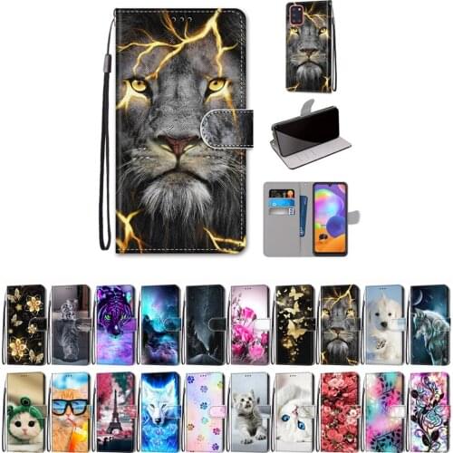 Cute Painted Flip Wallet Case for Galaxy A41 M31 A11 M11 A71 A51 A31 A70E A21 A01 S20 Leather Phone Cover Fashion Pattern Coque