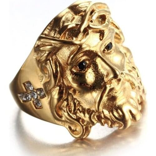 FDLK Hip Hop Bling Bling Crystal Cross Jesus Piece Rings High Quality Fashion Charm Punk Accessorie Jewelry