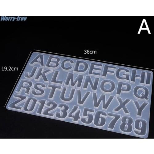 Letter Mold Alphabet & Number Silicone Molds Initial Mold Large Clear Resin Mold Epoxy Resin Craft Supplies (36 Cavity)