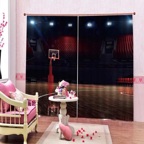 Photo Custom Basketball Court sport Room Curtains Large Creative For Living room Bedroom Blackout Window Drapes Indoor Decor