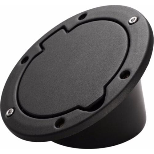 Tank Covers Black Aluminum ABS Fuel Filler Door Cover Gas Tank Cap for Jeep Wrangler JK 2007-2015