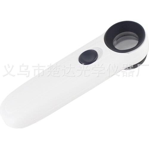 2 LED Lights Illumination 20X Handle Magnifier Straight Handle Magnifying Glass Loupe
