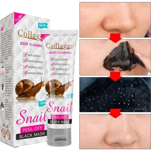 120ml Collagen Snail Black Peeling Mask Gently Cleanses The Skin Moisturizes and Moisturizes