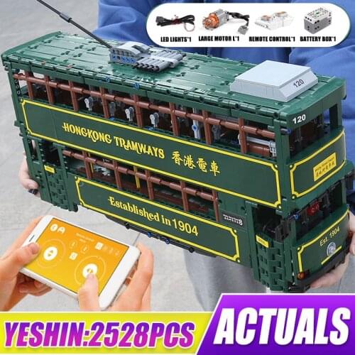 MOUD KING High-Tech Double Layer The APP RC Motorized 1904 Whitty Street Depot Bus Building Blocks Kids Christmas Toys Gifts