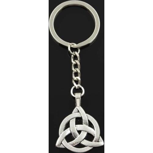 Fashion Keychain 35x27mm Knot Amulet Pendants DIY Men Jewelry Car Key Chain Ring Holder Souvenir For Gift